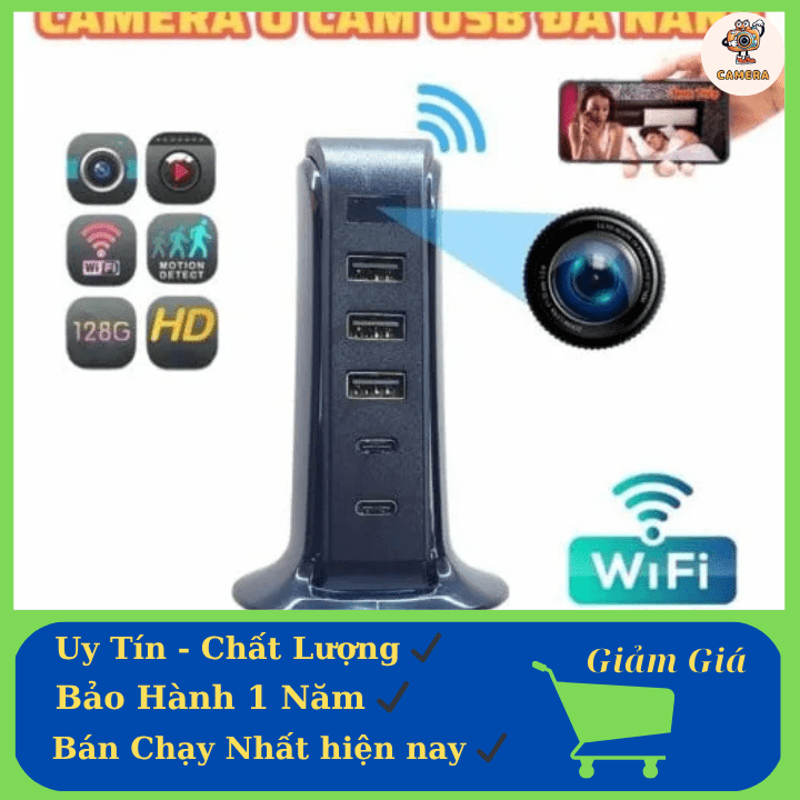 Camera ngụy trang ổ cắm sạc USB xem từ xa quay phim 4k siêu rõ nét camera ngụy trang ổ cắm sạc usb